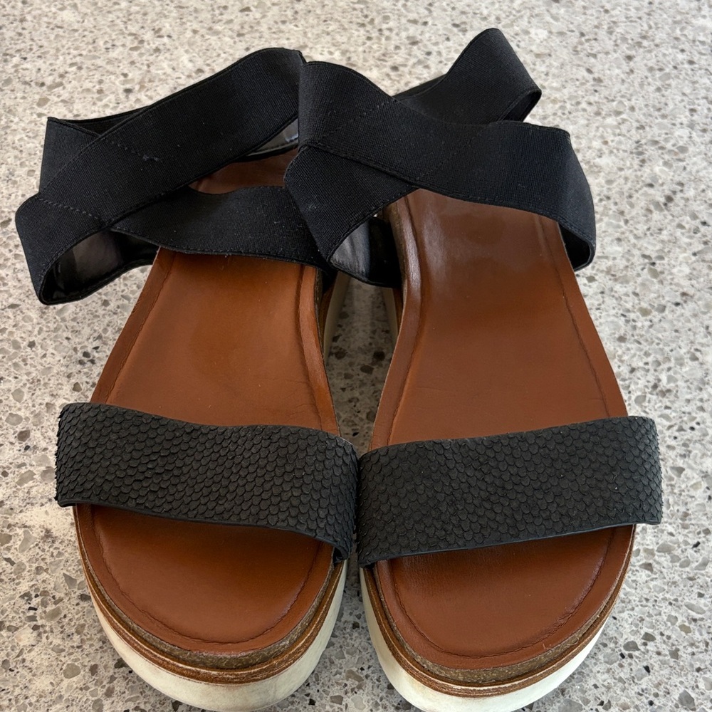 Franco Sarto Black and Brown Sandals